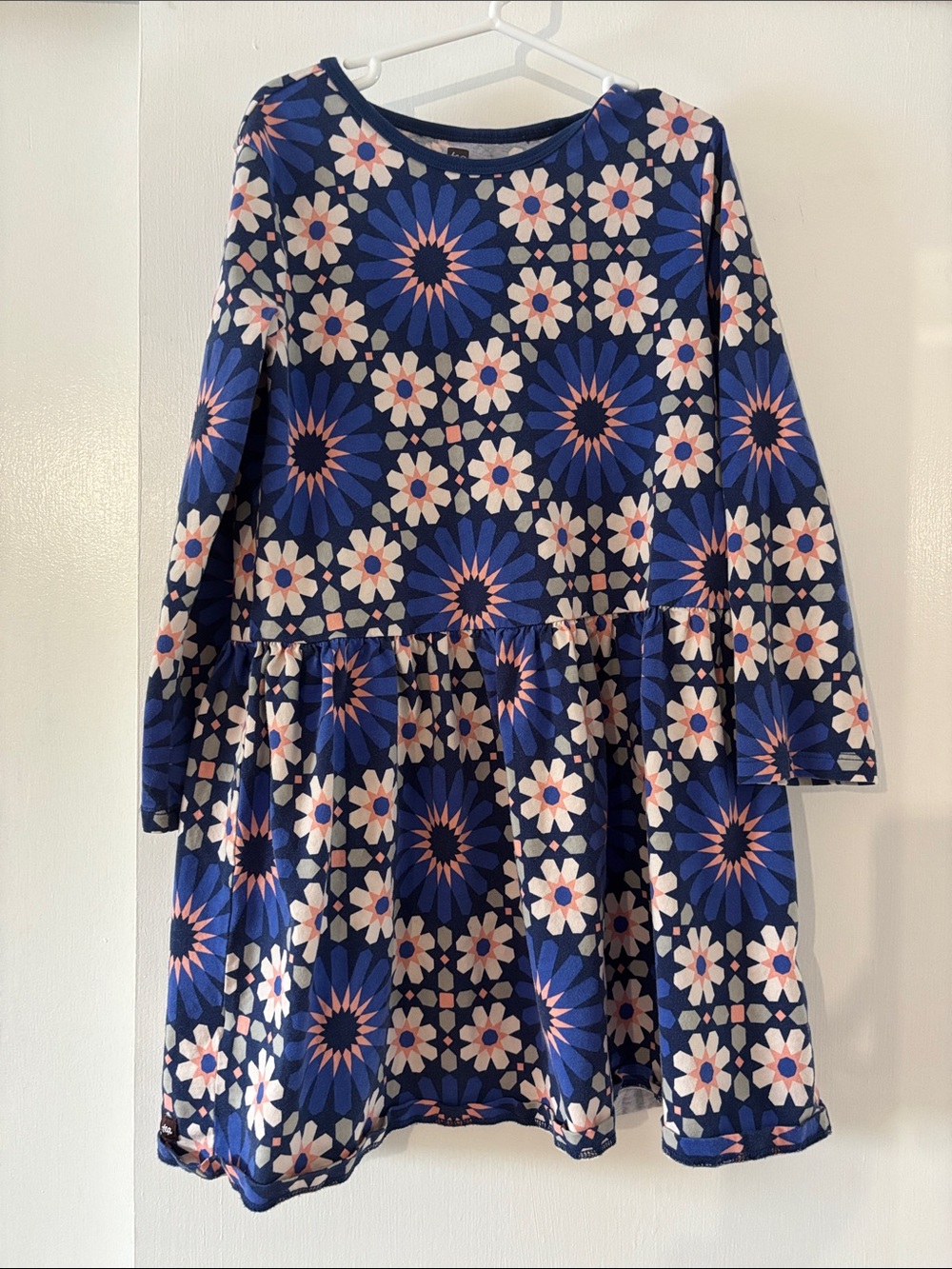 Tea Collection Navy Floral Print Long-Sleeve Dress